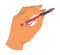 Hand of writer or artist with pencil or pen vector