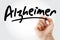 Hand writing Alzheimer with marker