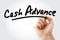 Hand writing Cash advance with marker