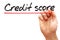 Hand writing Credit Score, business concept