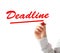 Hand writing Deadline text