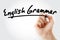 Hand writing English grammar with marker
