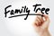 Hand writing Family tree with marker