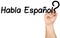 Hand Writing Habla Espanol Clear Glass Whiteboard