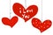 Hand writing ``I love you``text. Hearts. Happy valentine`s day doodle hearts. Greeting card