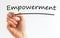 Hand writing inscription Empowerment with marker, concept, stock image