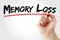 Hand writing Memory Loss with marker, health concept background