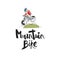 Hand writing `Mountain bike`