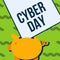 Hand writing sign Cyber Day. Business concept marketing term for the Monday after the Thanksgiving in the US Piggy Bank