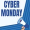 Hand writing sign Cyber Monday. Concept meaning a day where ecommerce websites offer a special deal for buyers