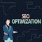 Hand writing sign Seo Optimization. Conceptual photo process of affecting online visibility of website or page