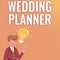 Hand writing sign Wedding Planner. Business approach Wedding Planner Gentleman Drawing Standing Having New Idea