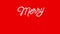 Hand writing text Merry christmas and happy new year white lettering on red background  video animation
