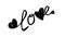 Hand writing title love heart