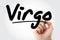 Hand writing Virgo with marker