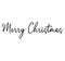 Hand written font, cursive Merry Christmas handwriting. Isolated realistic calligraphic silhouette, text typography.