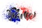 Hand written France. Calligraphic vector text. Flag of France ma