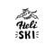 Hand written heli ski logo. Banner for mountain freeride sport