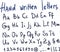 Hand written letters in vector