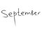 Hand written September month as a symbol of the begining of the autumn and school stydy process. Hand drawn vector illustration.