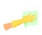 Hand in Yellow Glove Cleaning or Wiping Surface with Cloth Vector Illustration