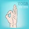 Hand in yoga mudra. Gyan-Mudra