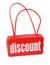 Handbag with discount sign