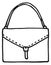 Handbag icon. Female leather bag doodle drawing