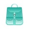 Handbag mockup in gradient green color. Modern fashion simple design satchel Vector illustration on a white background.