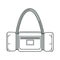 Handbag or sport bag isolated outline icon, baggage