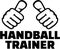 Handball coach german with thumbs. T-Shirt design.