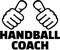 Handball coach with thumbs. T-Shirt design.