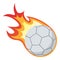 Handball or Futsal Ball with Flames on White