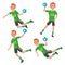 Handball Player Male Vector. Match Competition. Running, Jumping. Isolated Flat Cartoon Character Illustration