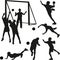 Handball player silhouette vector