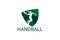 Handball symbol sport vector line icon. Handball player symbol.