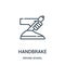 handbrake icon vector from driving school collection. Thin line handbrake outline icon vector illustration