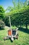 Handcart with flowerpot