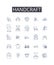 Handcraft line icons collection. Artisanal, Bespoke, Hand-made, Man-made, Home-baked, Tailor-made, Artistic vector and