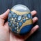 Handcrafted Blue And Gold Stone With Precision Painting