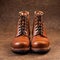 Handcrafted brown leather boots