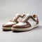 Handcrafted Brown And White Sneaker With Neoclassical And Biedermeier Style