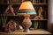 handcrafted ceramic lamp on boho-inspired setting