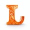 Handcrafted Decorative Letter J With Swirls - 3d Illustration