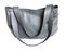 Handcrafted gray leather soft handbag isolated