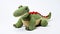 Handcrafted Knitted Crocodile Toy On White Background