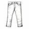 Handcrafted Monochrome Skinny Jeans Illustration With Delicate Shading