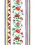 Handcrafted motifs - repeating floral stripe with embroidery Eastern european flowers, strips. Watercolor