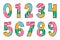 Handcrafted Multicolor Geometric Number. Color Creative Art Typographic Design