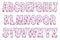 Handcrafted Pink Love Letters. Color Creative Art Typographic Design